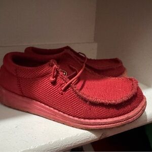 Kids Maroon Hey Dudes size 1